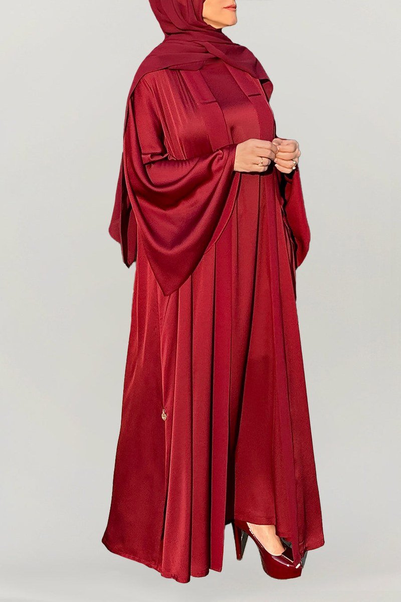 Red silk abaya